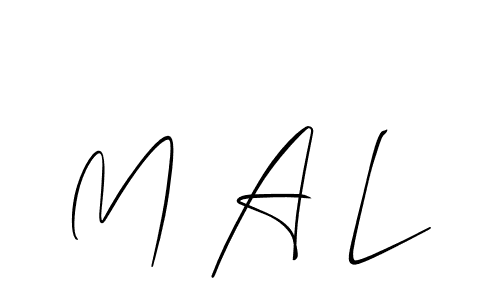 Also You can easily find your signature by using the search form. We will create M A L name handwritten signature images for you free of cost using Allison_Script sign style. M A L signature style 2 images and pictures png