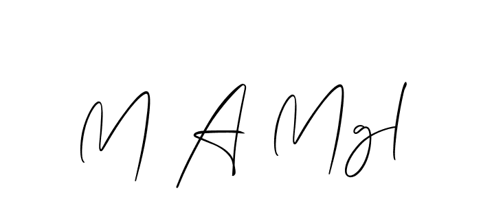 Make a beautiful signature design for name M A Mgl. With this signature (Allison_Script) style, you can create a handwritten signature for free. M A Mgl signature style 2 images and pictures png