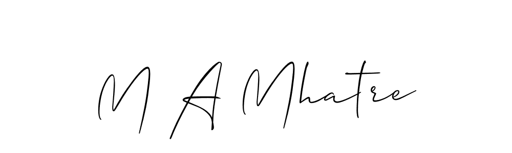 Similarly Allison_Script is the best handwritten signature design. Signature creator online .You can use it as an online autograph creator for name M A Mhatre. M A Mhatre signature style 2 images and pictures png