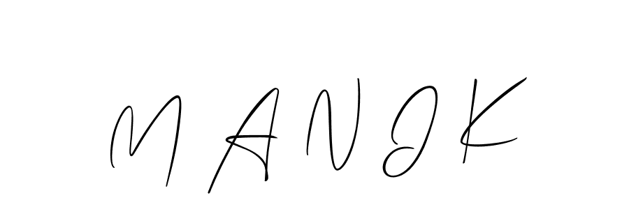 Design your own signature with our free online signature maker. With this signature software, you can create a handwritten (Allison_Script) signature for name M A N I K. M A N I K signature style 2 images and pictures png