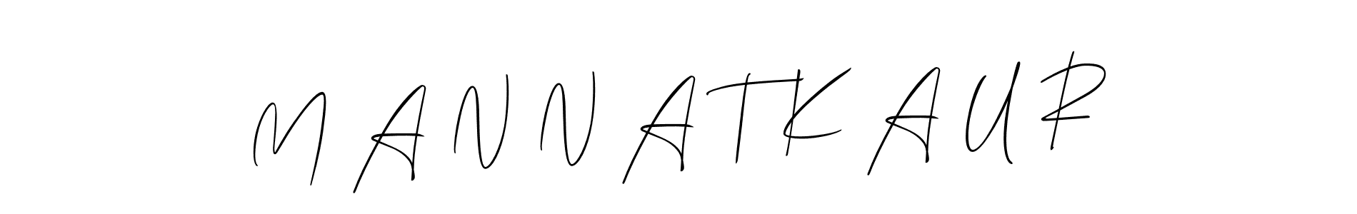 if you are searching for the best signature style for your name M A N N A T K A U R. so please give up your signature search. here we have designed multiple signature styles  using Allison_Script. M A N N A T K A U R signature style 2 images and pictures png