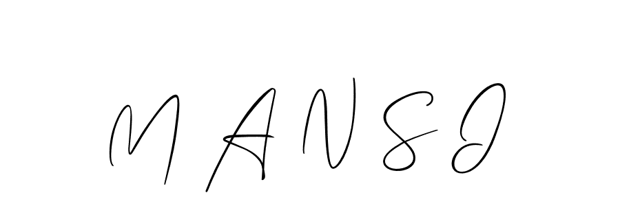 How to make M A N S I signature? Allison_Script is a professional autograph style. Create handwritten signature for M A N S I name. M A N S I signature style 2 images and pictures png