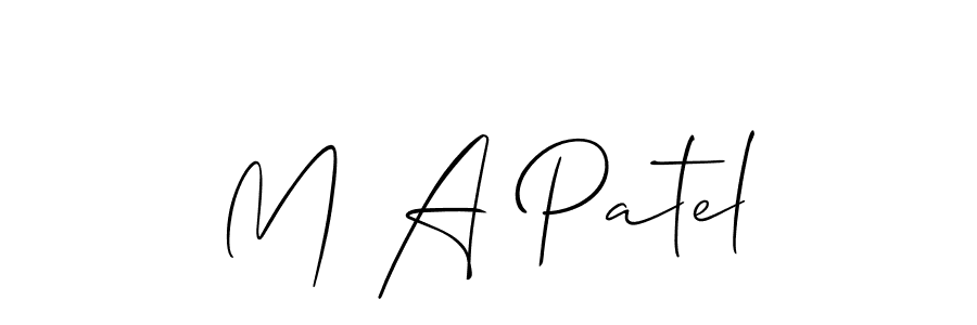 Create a beautiful signature design for name M A Patel. With this signature (Allison_Script) fonts, you can make a handwritten signature for free. M A Patel signature style 2 images and pictures png