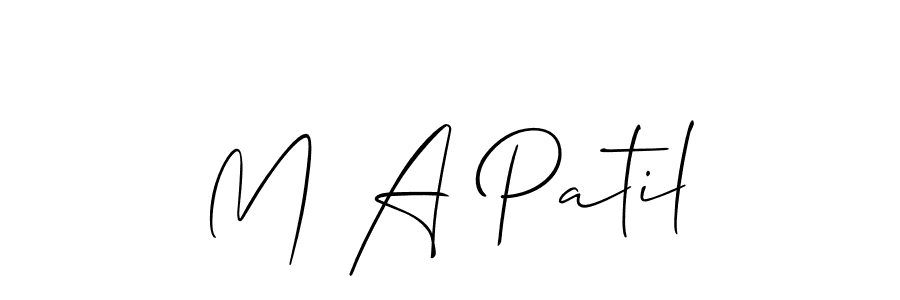 How to make M A Patil signature? Allison_Script is a professional autograph style. Create handwritten signature for M A Patil name. M A Patil signature style 2 images and pictures png