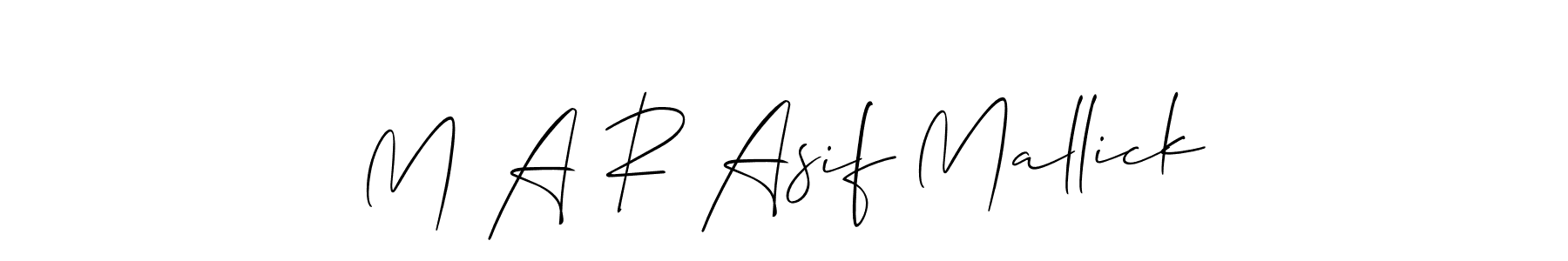 This is the best signature style for the M A R Asif Mallick name. Also you like these signature font (Allison_Script). Mix name signature. M A R Asif Mallick signature style 2 images and pictures png