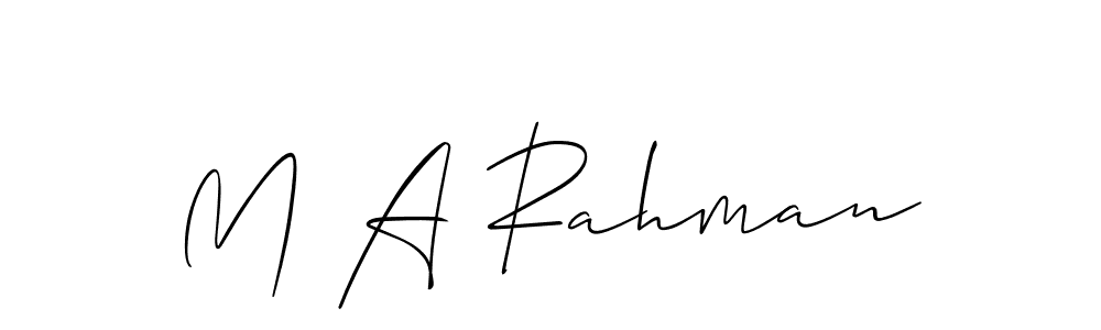 It looks lik you need a new signature style for name M A Rahman. Design unique handwritten (Allison_Script) signature with our free signature maker in just a few clicks. M A Rahman signature style 2 images and pictures png