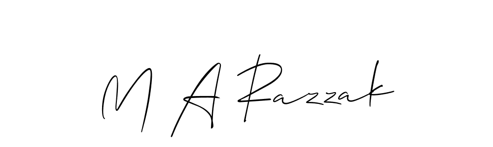 Also we have M A Razzak name is the best signature style. Create professional handwritten signature collection using Allison_Script autograph style. M A Razzak signature style 2 images and pictures png