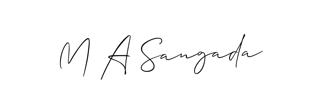 Also we have M A Sangada name is the best signature style. Create professional handwritten signature collection using Allison_Script autograph style. M A Sangada signature style 2 images and pictures png