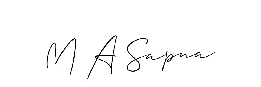 Create a beautiful signature design for name M A Sapna. With this signature (Allison_Script) fonts, you can make a handwritten signature for free. M A Sapna signature style 2 images and pictures png