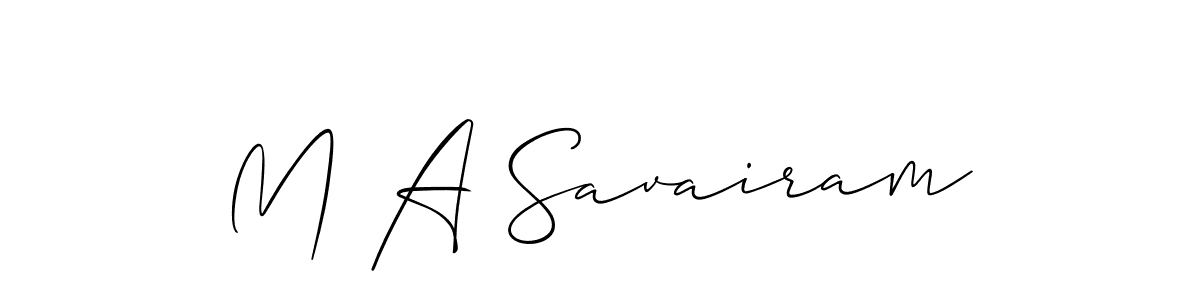 How to make M A Savairam signature? Allison_Script is a professional autograph style. Create handwritten signature for M A Savairam name. M A Savairam signature style 2 images and pictures png