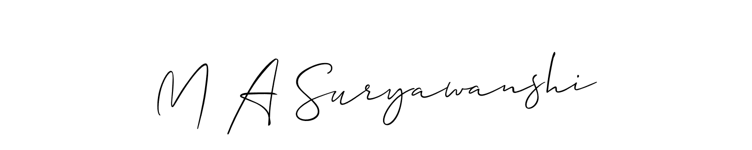 M A Suryawanshi stylish signature style. Best Handwritten Sign (Allison_Script) for my name. Handwritten Signature Collection Ideas for my name M A Suryawanshi. M A Suryawanshi signature style 2 images and pictures png