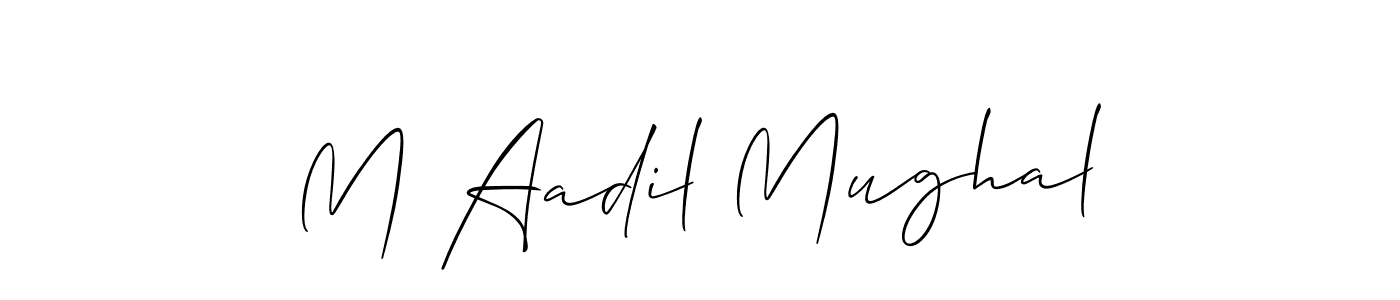 How to make M Aadil Mughal name signature. Use Allison_Script style for creating short signs online. This is the latest handwritten sign. M Aadil Mughal signature style 2 images and pictures png