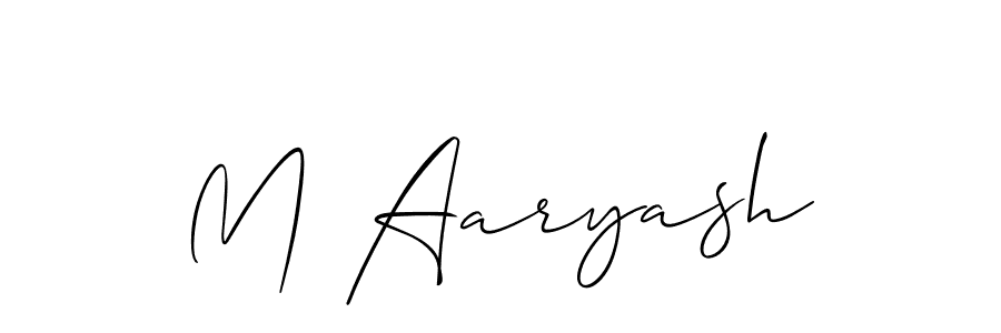 Make a beautiful signature design for name M Aaryash. With this signature (Allison_Script) style, you can create a handwritten signature for free. M Aaryash signature style 2 images and pictures png