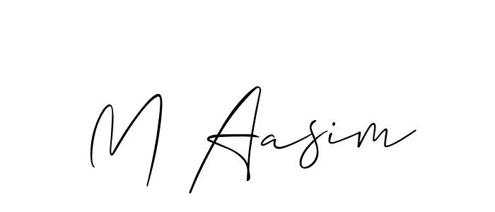 Create a beautiful signature design for name M Aasim. With this signature (Allison_Script) fonts, you can make a handwritten signature for free. M Aasim signature style 2 images and pictures png