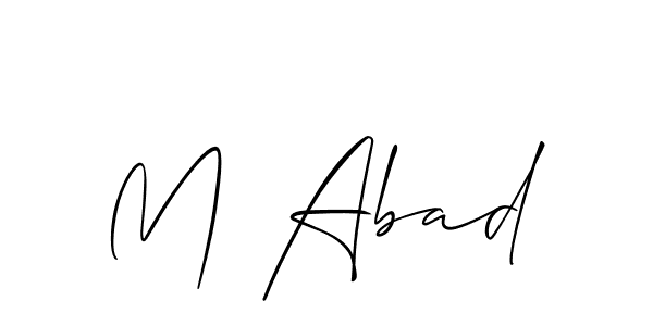 How to make M Abad name signature. Use Allison_Script style for creating short signs online. This is the latest handwritten sign. M Abad signature style 2 images and pictures png