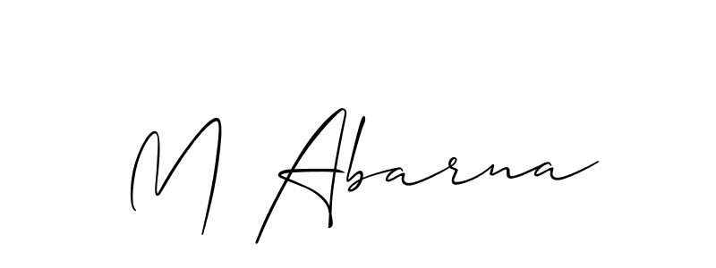 How to make M Abarna name signature. Use Allison_Script style for creating short signs online. This is the latest handwritten sign. M Abarna signature style 2 images and pictures png