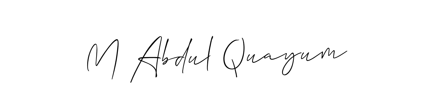 Also You can easily find your signature by using the search form. We will create M Abdul Quayum name handwritten signature images for you free of cost using Allison_Script sign style. M Abdul Quayum signature style 2 images and pictures png