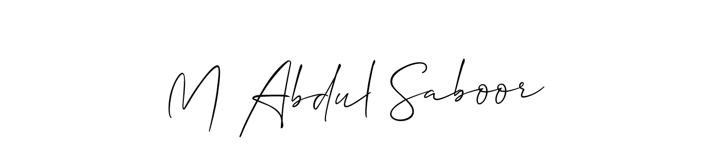 This is the best signature style for the M Abdul Saboor name. Also you like these signature font (Allison_Script). Mix name signature. M Abdul Saboor signature style 2 images and pictures png