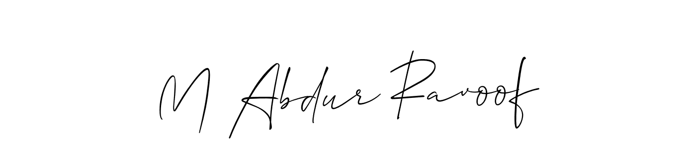 Make a beautiful signature design for name M Abdur Ravoof. Use this online signature maker to create a handwritten signature for free. M Abdur Ravoof signature style 2 images and pictures png