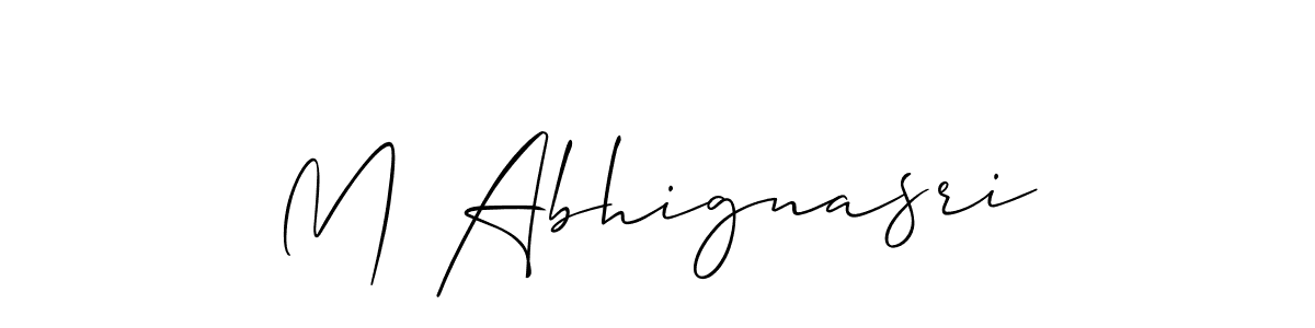 How to Draw M Abhignasri signature style? Allison_Script is a latest design signature styles for name M Abhignasri. M Abhignasri signature style 2 images and pictures png