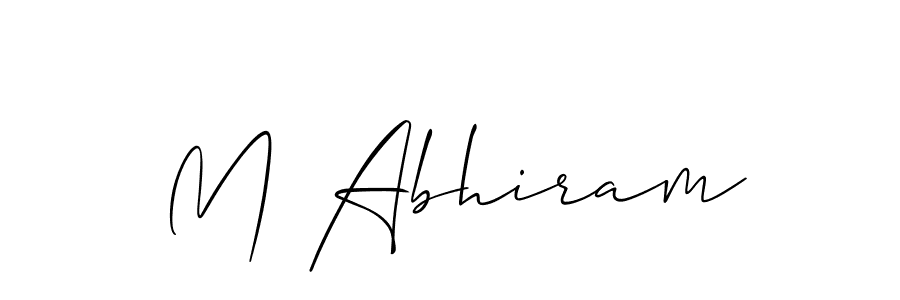 Design your own signature with our free online signature maker. With this signature software, you can create a handwritten (Allison_Script) signature for name M Abhiram. M Abhiram signature style 2 images and pictures png