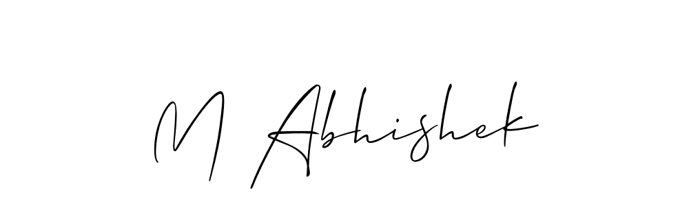 M Abhishek stylish signature style. Best Handwritten Sign (Allison_Script) for my name. Handwritten Signature Collection Ideas for my name M Abhishek. M Abhishek signature style 2 images and pictures png