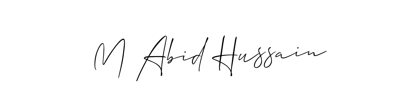 How to make M Abid Hussain name signature. Use Allison_Script style for creating short signs online. This is the latest handwritten sign. M Abid Hussain signature style 2 images and pictures png