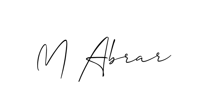 How to make M Abrar name signature. Use Allison_Script style for creating short signs online. This is the latest handwritten sign. M Abrar signature style 2 images and pictures png
