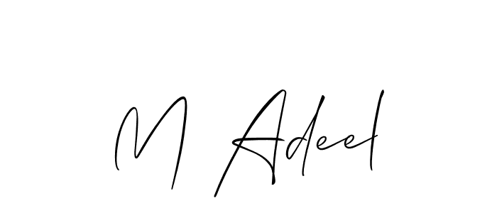 Design your own signature with our free online signature maker. With this signature software, you can create a handwritten (Allison_Script) signature for name M Adeel. M Adeel signature style 2 images and pictures png