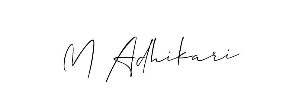 Make a beautiful signature design for name M Adhikari. With this signature (Allison_Script) style, you can create a handwritten signature for free. M Adhikari signature style 2 images and pictures png
