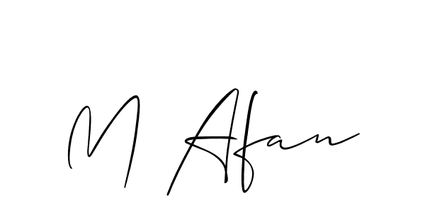 Design your own signature with our free online signature maker. With this signature software, you can create a handwritten (Allison_Script) signature for name M Afan. M Afan signature style 2 images and pictures png