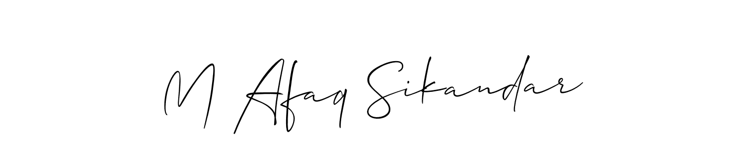 M Afaq Sikandar stylish signature style. Best Handwritten Sign (Allison_Script) for my name. Handwritten Signature Collection Ideas for my name M Afaq Sikandar. M Afaq Sikandar signature style 2 images and pictures png