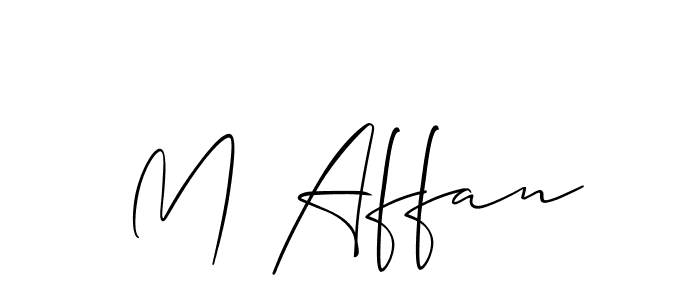 Make a beautiful signature design for name M Affan. With this signature (Allison_Script) style, you can create a handwritten signature for free. M Affan signature style 2 images and pictures png