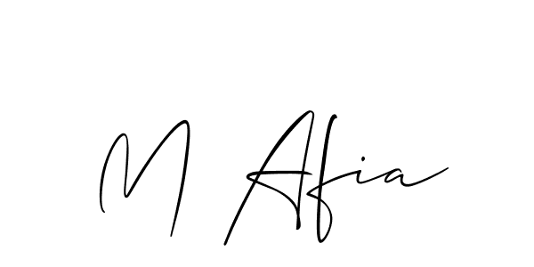The best way (Allison_Script) to make a short signature is to pick only two or three words in your name. The name M Afia include a total of six letters. For converting this name. M Afia signature style 2 images and pictures png
