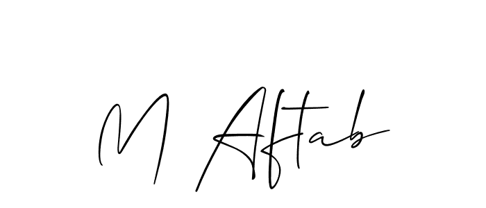 How to make M Aftab signature? Allison_Script is a professional autograph style. Create handwritten signature for M Aftab name. M Aftab signature style 2 images and pictures png