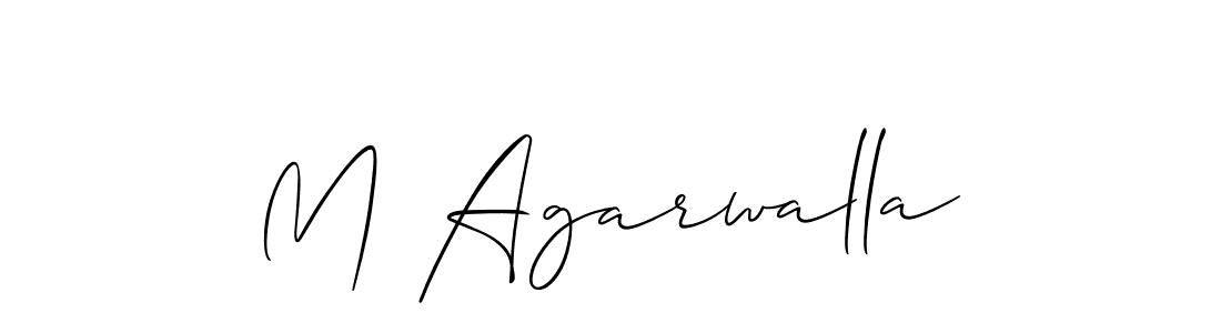 Use a signature maker to create a handwritten signature online. With this signature software, you can design (Allison_Script) your own signature for name M Agarwalla. M Agarwalla signature style 2 images and pictures png