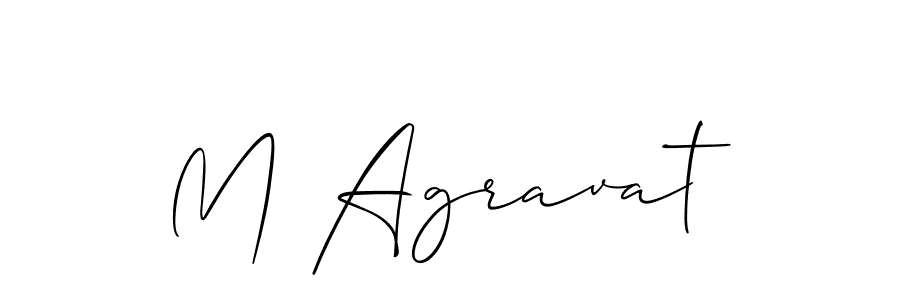 Use a signature maker to create a handwritten signature online. With this signature software, you can design (Allison_Script) your own signature for name M Agravat. M Agravat signature style 2 images and pictures png