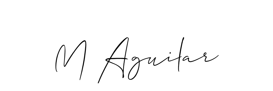 Also we have M Aguilar name is the best signature style. Create professional handwritten signature collection using Allison_Script autograph style. M Aguilar signature style 2 images and pictures png