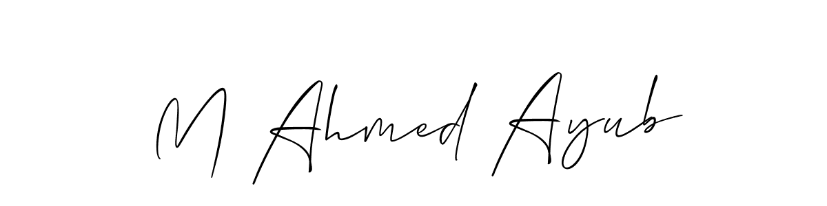 if you are searching for the best signature style for your name M Ahmed Ayub. so please give up your signature search. here we have designed multiple signature styles  using Allison_Script. M Ahmed Ayub signature style 2 images and pictures png