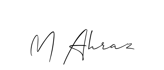 How to make M Ahraz name signature. Use Allison_Script style for creating short signs online. This is the latest handwritten sign. M Ahraz signature style 2 images and pictures png