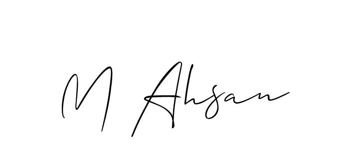 Make a short M Ahsan signature style. Manage your documents anywhere anytime using Allison_Script. Create and add eSignatures, submit forms, share and send files easily. M Ahsan signature style 2 images and pictures png