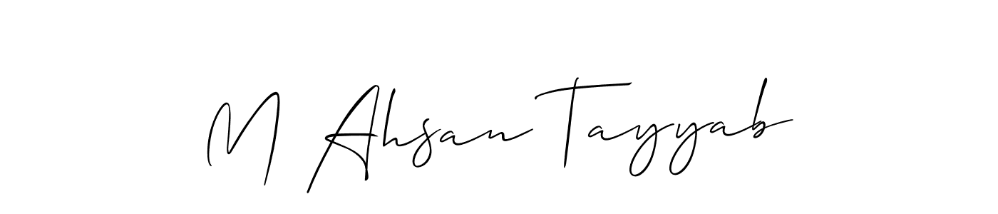 if you are searching for the best signature style for your name M Ahsan Tayyab. so please give up your signature search. here we have designed multiple signature styles  using Allison_Script. M Ahsan Tayyab signature style 2 images and pictures png