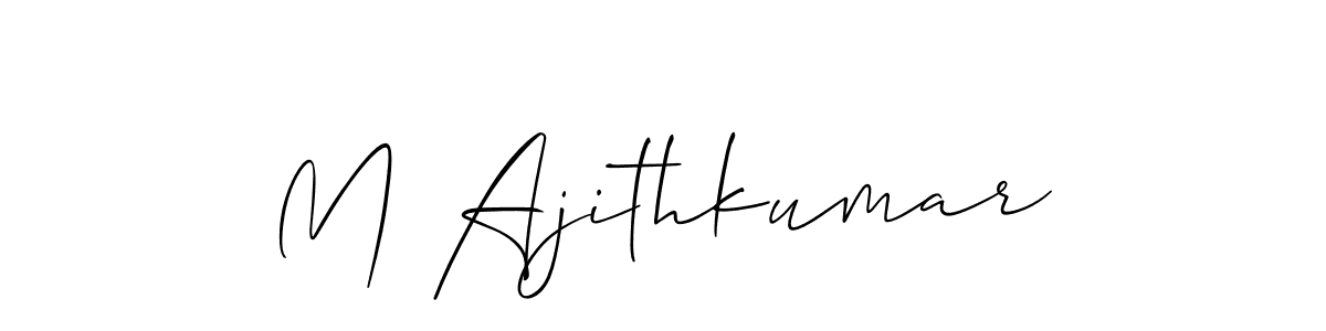 You should practise on your own different ways (Allison_Script) to write your name (M Ajithkumar) in signature. don't let someone else do it for you. M Ajithkumar signature style 2 images and pictures png