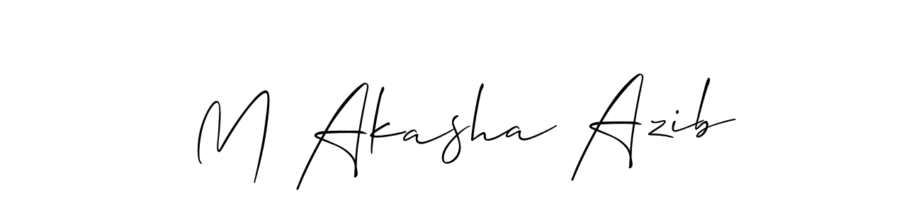 How to make M Akasha Azib name signature. Use Allison_Script style for creating short signs online. This is the latest handwritten sign. M Akasha Azib signature style 2 images and pictures png