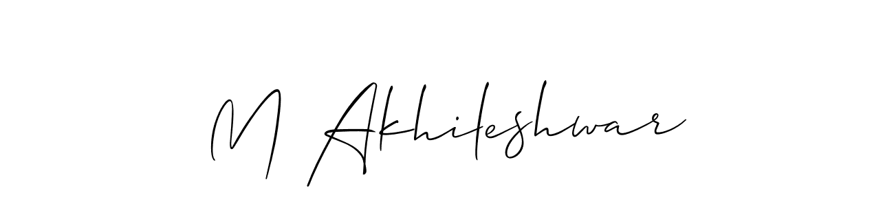 Also we have M Akhileshwar name is the best signature style. Create professional handwritten signature collection using Allison_Script autograph style. M Akhileshwar signature style 2 images and pictures png