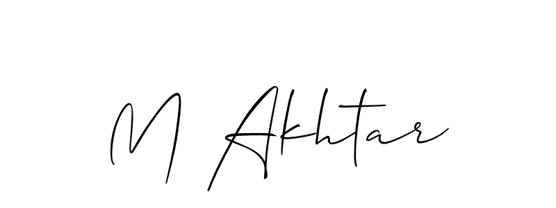 Create a beautiful signature design for name M Akhtar. With this signature (Allison_Script) fonts, you can make a handwritten signature for free. M Akhtar signature style 2 images and pictures png