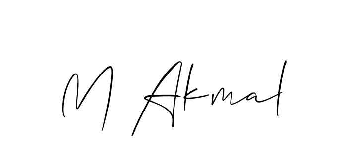 The best way (Allison_Script) to make a short signature is to pick only two or three words in your name. The name M Akmal include a total of six letters. For converting this name. M Akmal signature style 2 images and pictures png