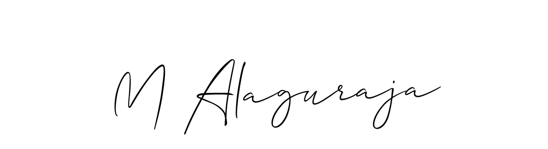 How to make M Alaguraja name signature. Use Allison_Script style for creating short signs online. This is the latest handwritten sign. M Alaguraja signature style 2 images and pictures png