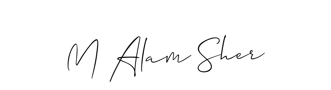 Create a beautiful signature design for name M Alam Sher. With this signature (Allison_Script) fonts, you can make a handwritten signature for free. M Alam Sher signature style 2 images and pictures png