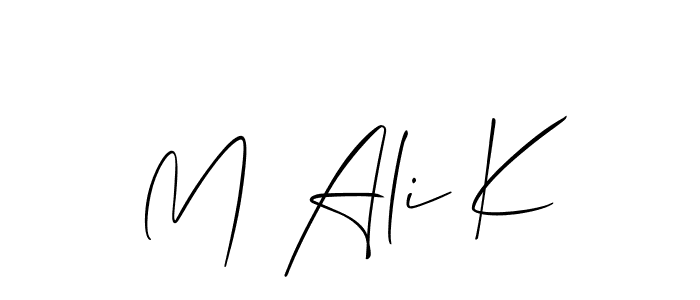 if you are searching for the best signature style for your name M Ali K. so please give up your signature search. here we have designed multiple signature styles  using Allison_Script. M Ali K signature style 2 images and pictures png